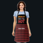 Funny Baking Pun Drop It Black Red Plaid Pattern Apron<br><div class="desc">Funny and cool apron to make cooking more fun. Personalized gift for family and friends who love cooking,  baking and trying new recipe in the kitchen. Customize the wording to fit your occasion. You can use the Design Tool to further change the font type,  font colour and font size.</div>
