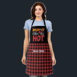 Funny Baking Pun Drop It Black Red Plaid Pattern Apron<br><div class="desc">Funny and cool apron to make cooking more fun. Personalized gift for family and friends who love cooking, baking and trying new recipe in the kitchen. Customize the wording to fit your occasion. You can use the Design Tool to further change the font type, font colour and font size.</div>