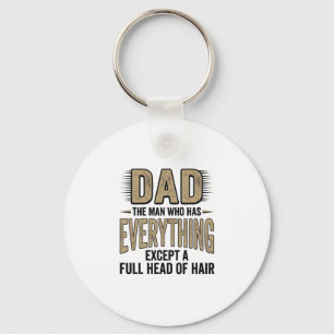 Funny Bald Dad Vintage Typography Shirt Design_1 Keychain