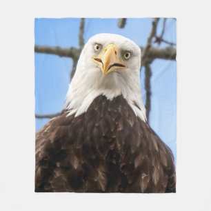 Funny Bald Eagle Wildlife "Marge" Photography Fleece Blanket