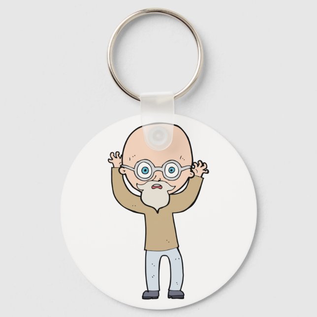Funny Bald Man Keychain (Front)