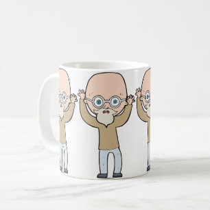 Funny Bald Quirky Old Man with Beard Coffee Mug