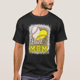 Funny Ball Mom Heart Softball T-Shirt