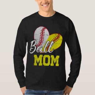 Funny Ball Mom Softball Baseball Gifts For Women M T-Shirt