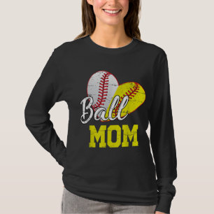 Funny Ball Mom Softball Baseball Gifts For Women M T-Shirt