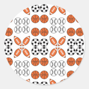 Funny Ball Pattern Classic Round Sticker