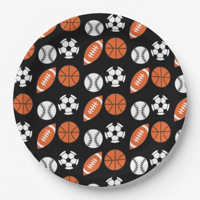 Funny Ball Pattern Paper Plate (Front)