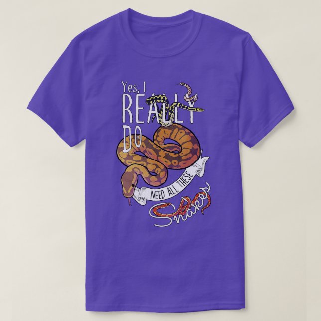 Funny Ball Python with Corn Hognose Carpet Snake R T-Shirt (Design Front)