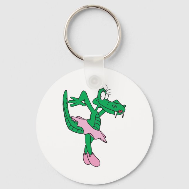 funny ballerina alligator keychain (Front)