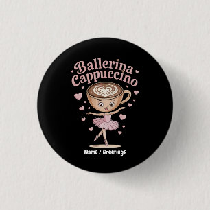 Funny Ballerina Cappuccina Italian Brainrot Meme 1 Inch Round Button