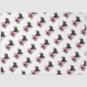 Funny Ballerina Princess Dachshund (black & tan) Tissue Paper