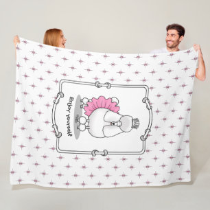 Funny Ballet Ballerina Princess Poodle Dog (white) Fleece Blanket