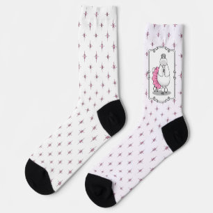Funny Ballet Ballerina Princess Poodle Dog (white) Socks