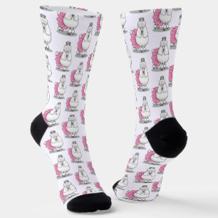 Funny Ballet Ballerina Princess Poodle Dog (white) Socks