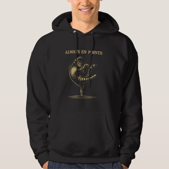 Funny Ballet Dancing Cat Always En Point Dancer Ba Hoodie (Front)