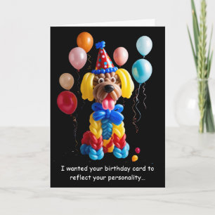 Funny Balloon Dog Friend Birthday Humour Card