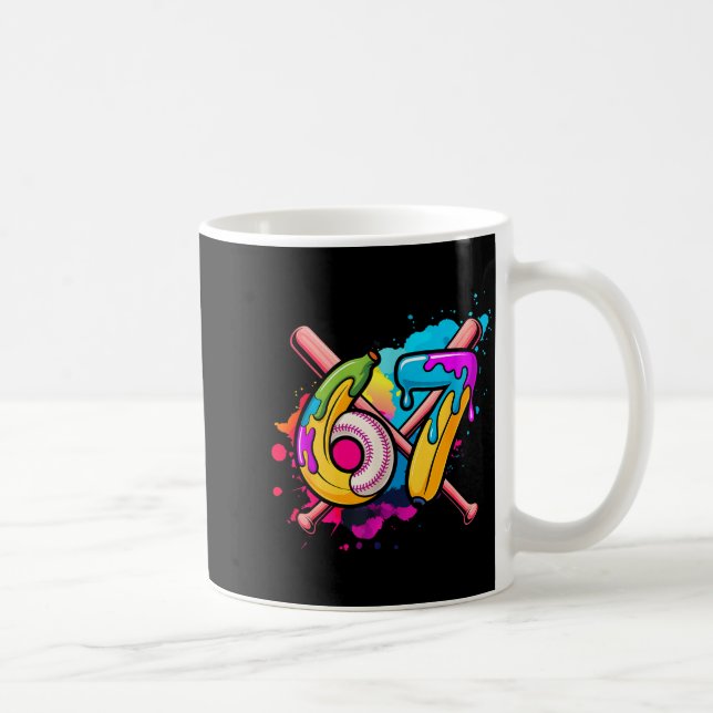 Funny Banana Baseball 67 Ice Cream Drip Meme  Coffee Mug (Right)