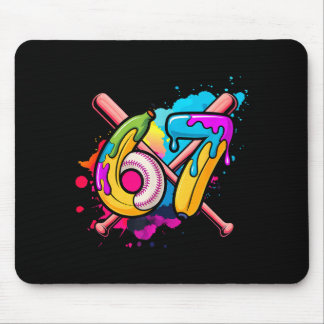 Funny Banana Baseball 67 Ice Cream Drip Meme Mouse Pad