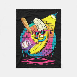Funny Banana Baseball Cartoon Fruit Swing Comic St Fleece Blanket