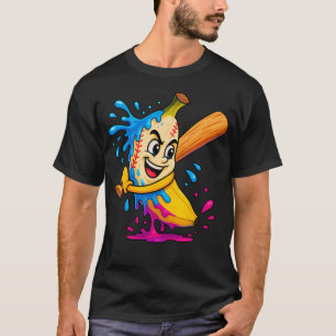 Funny Banana Baseball Ice Cream Drip Fruit Sport T-Shirt