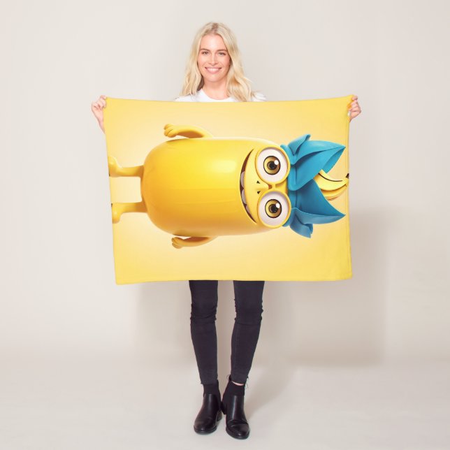 Funny banana character fleece blanket (In Situ)