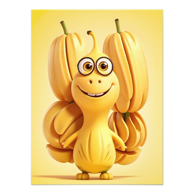 Funny banana character photo print (Front)