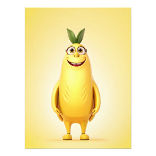 Funny banana character photo print