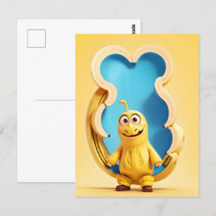 Funny banana character postcard