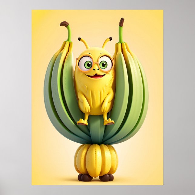 Funny banana character poster (Front)