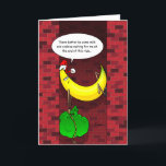 Funny Banana Christmas Cards | Holiday Greeting<br><div class="desc">Are you a banana fan? This one of a kind funny Christmas card will be sure to elicit some great laughs from friends and family! The original illustration created by Raphaela Wilson shows a funny cartoon banana stuck in a Chimney... What's he doing there? Your guess is as good as...</div>