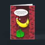 Funny Banana Christmas Cards | Holiday Greeting<br><div class="desc">Are you a banana fan? This one of a kind funny Christmas card will be sure to elicit some great laughs from friends and family! The original illustration created by Raphaela Wilson shows a funny cartoon banana stuck in a Chimney... What's he doing there? Your guess is as good as...</div>