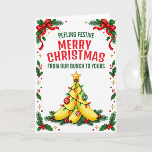Funny Banana Christmas Tree Pun Festive Folded Holiday Card
