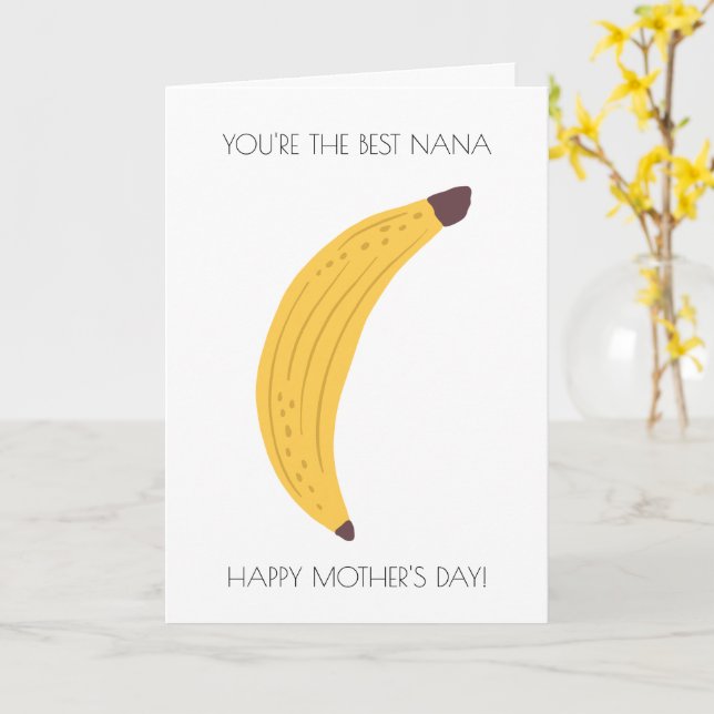 Funny Banana Mother's Day Card (Yellow Flower)