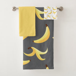Funny Banana Party pattern colourful - editable Bath Towel Set