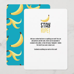 Funny Banana Party pattern colourful - editable Holiday Card