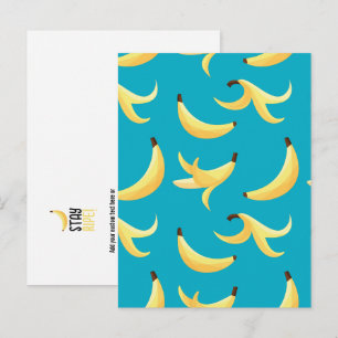 Funny Banana Party pattern colourful - editable Holiday Postcard