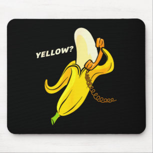 Funny Banana Phone - Yellow_ Hello_  Mouse Pad