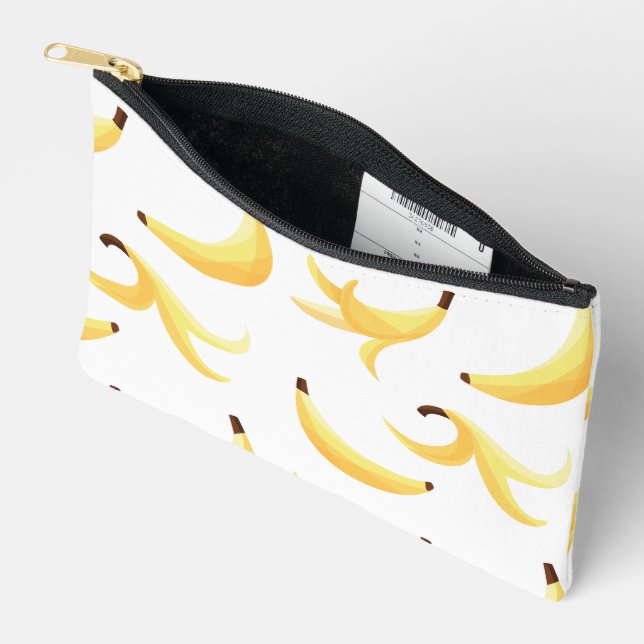 Funny Banana Pun Party pattern colourful - editabl Accessory Pouch (Open)