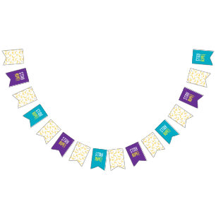 Funny Banana Pun Party pattern colourful - editabl Bunting Flags