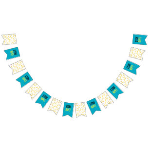 Funny Banana Pun Party pattern colourful - editabl Bunting Flags