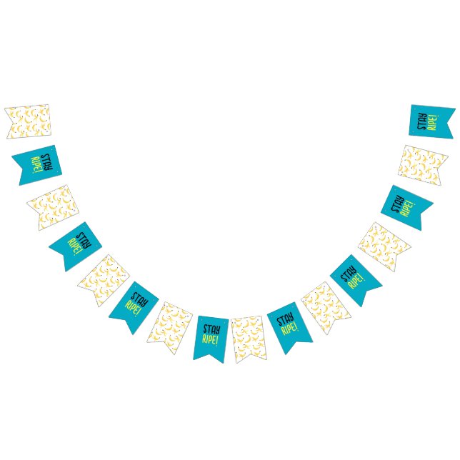 Funny Banana Pun Party pattern colourful - editabl Bunting Flags (All)