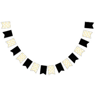 Funny Banana Pun Party pattern colourful - editabl Bunting Flags