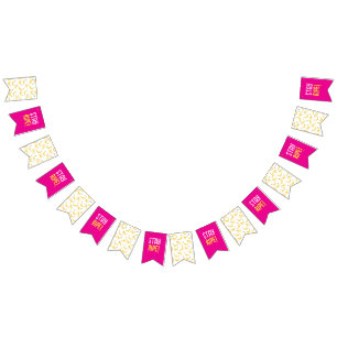 Funny Banana Pun Party pattern colourful - editabl Bunting Flags