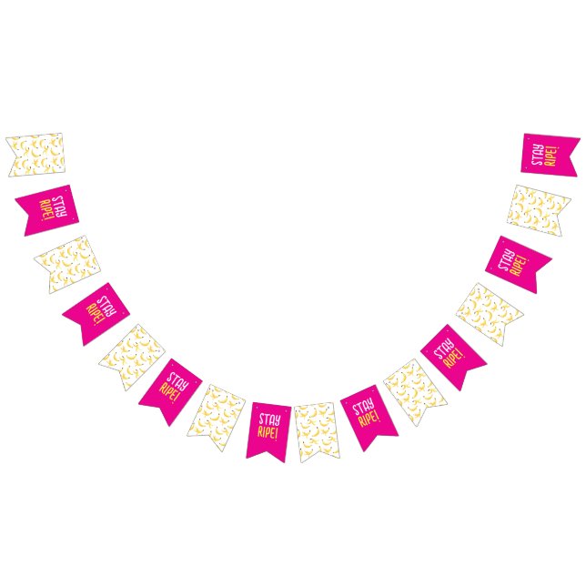 Funny Banana Pun Party pattern colourful - editabl Bunting Flags (All)