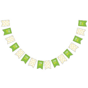 Funny Banana Pun Party pattern colourful - editabl Bunting Flags