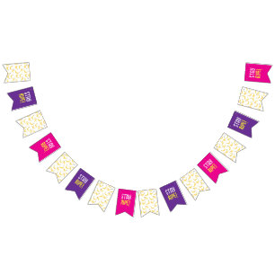 Funny Banana Pun Party pattern colourful - editabl Bunting Flags
