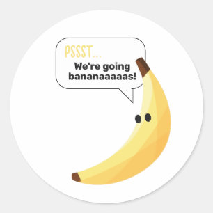 Funny Banana Pun Party pattern colourful - editabl Classic Round Sticker