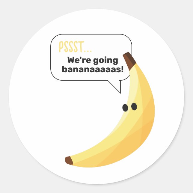 Funny Banana Pun Party pattern colourful - editabl Classic Round Sticker (Front)