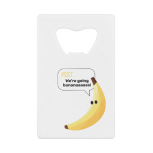 Funny Banana Pun Party pattern colourful - editabl Credit Card Bottle Opener