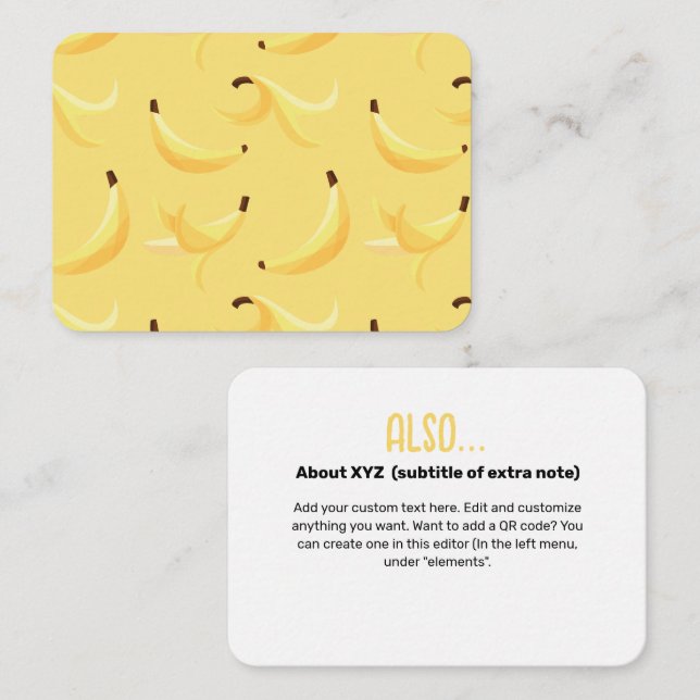 Funny Banana Pun Party pattern colourful - editabl Enclosure Card (Front/Back)
